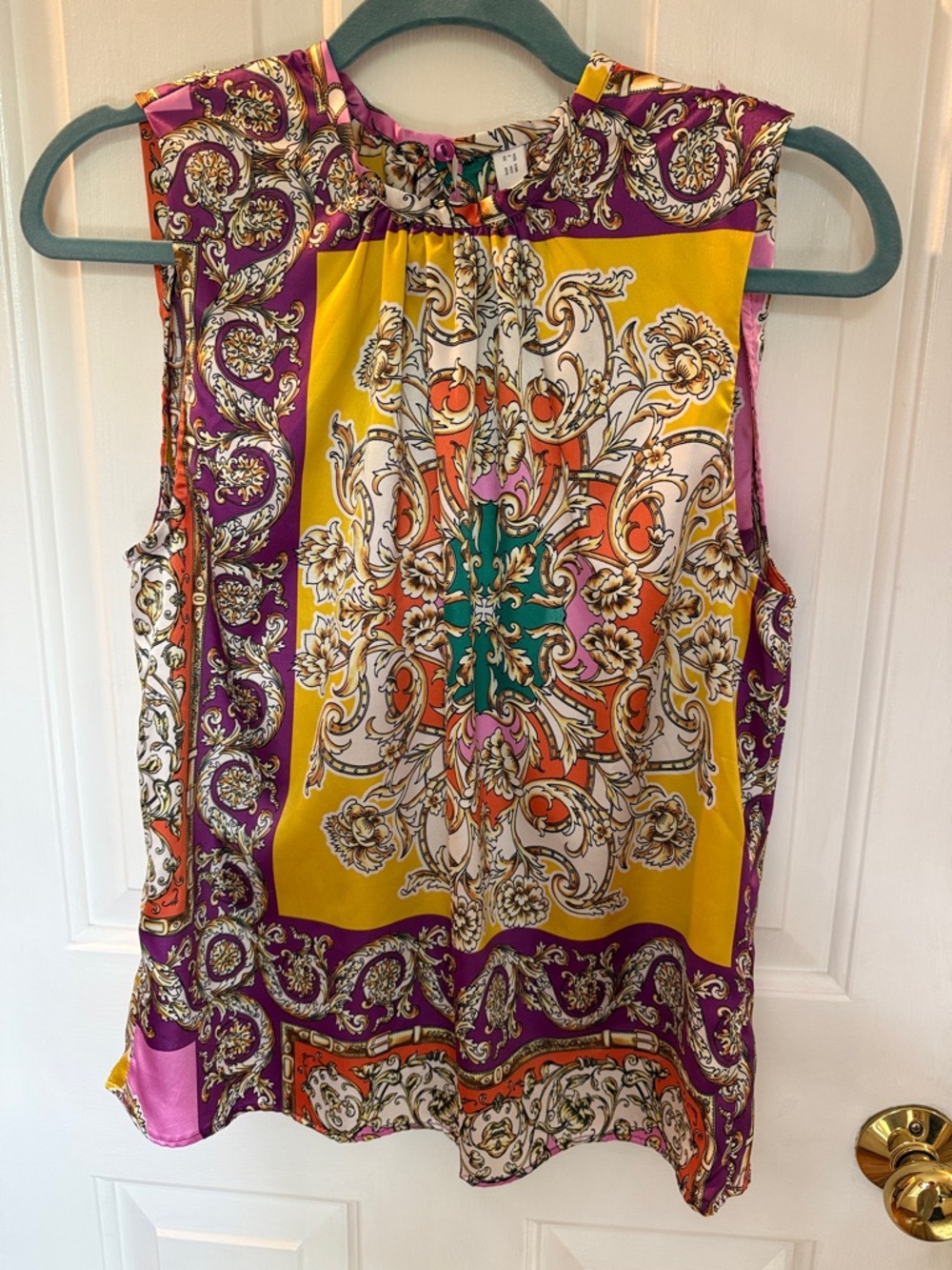 Mango Printed Silk-Feel Tank Top
